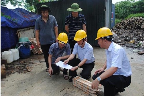 Đo giải phóng mặt bằng trường mầm non Quang Minh B, huyện Mê Linh