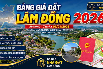 BẢNG GIÁ ĐẤT LÂM ĐỒNG 2026