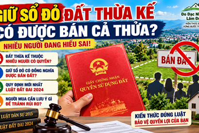 GIỮ SỔ ĐỎ ĐẤT THỪA KẾ CÓ ĐƯỢC BÁN CẢ THỬA? NHIỀU NGƯỜI ĐANG HIỂU SAI!