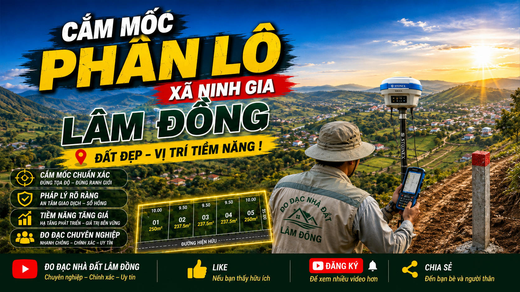 Dịch vụ cắm mốc phân lô, mốc ranh giới